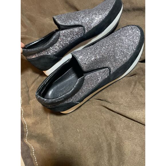 Donald Pliner black and silver glitter slip on sneakers size 9 - Picture 6 of 9